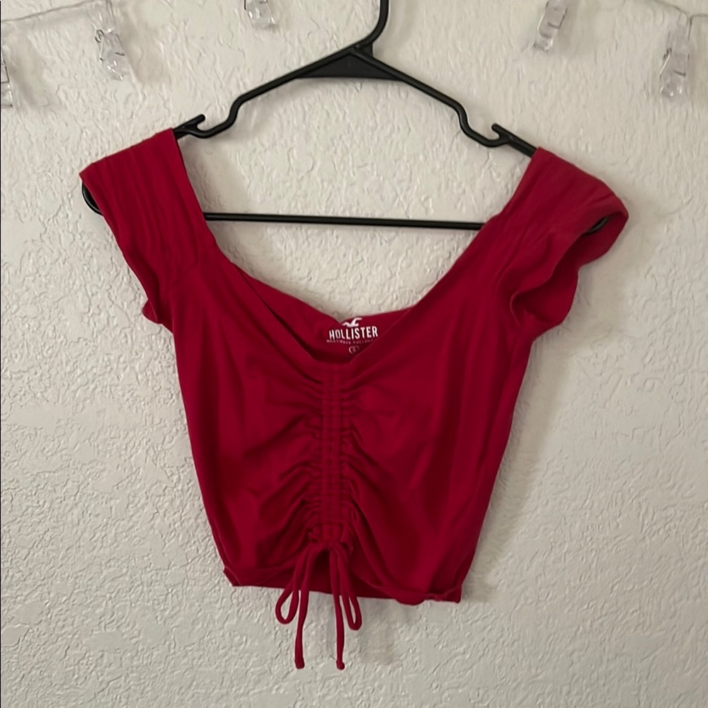 Hollister Women's Red Ruched Top